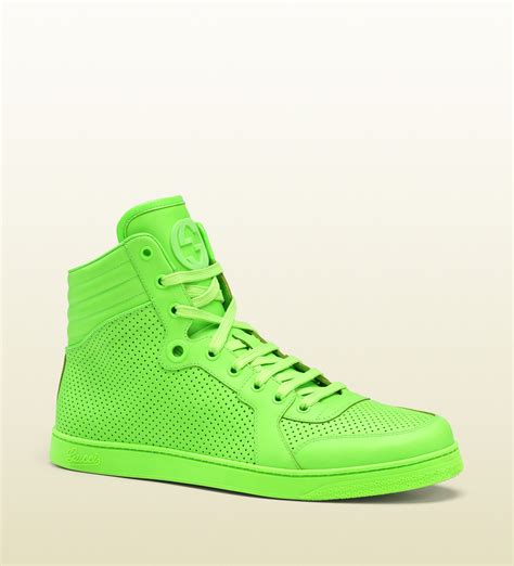 gucci bright green mens high top sneaker|exclusive gucci sneakers.